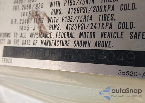 1985 Toyota Pickup 1/2 Ton Rn50 z USA, uszkodzony, nr VIN JT4RN50R1F0084049